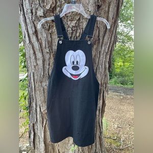 Disney Mickey Overalls Dress Black Juniors Size Medium
